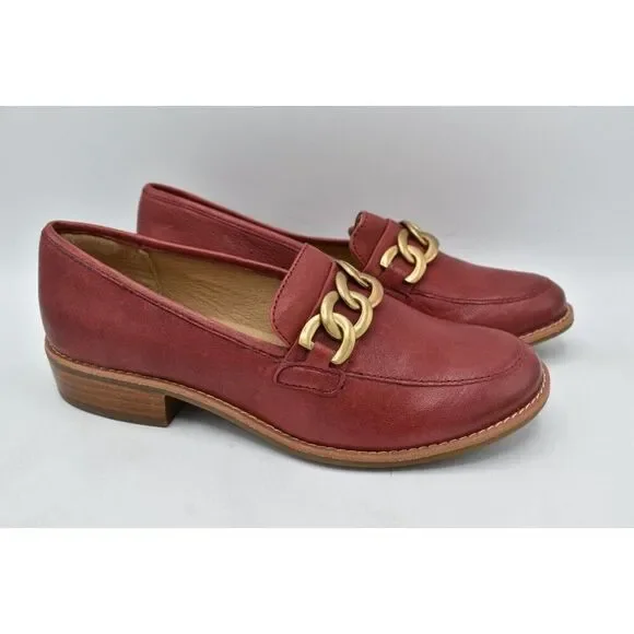 Sofft Womens Size 7.5 Nevara Tango Red Leather Slip On Loafers Shoes - Picture 2 of 12
